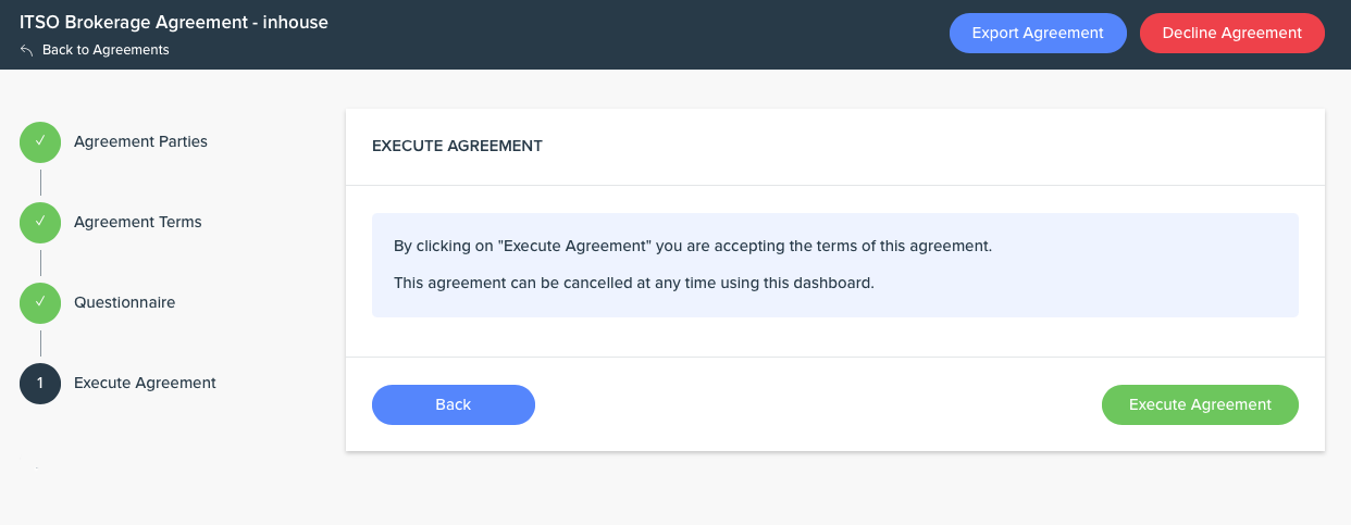 Execute Agreement step