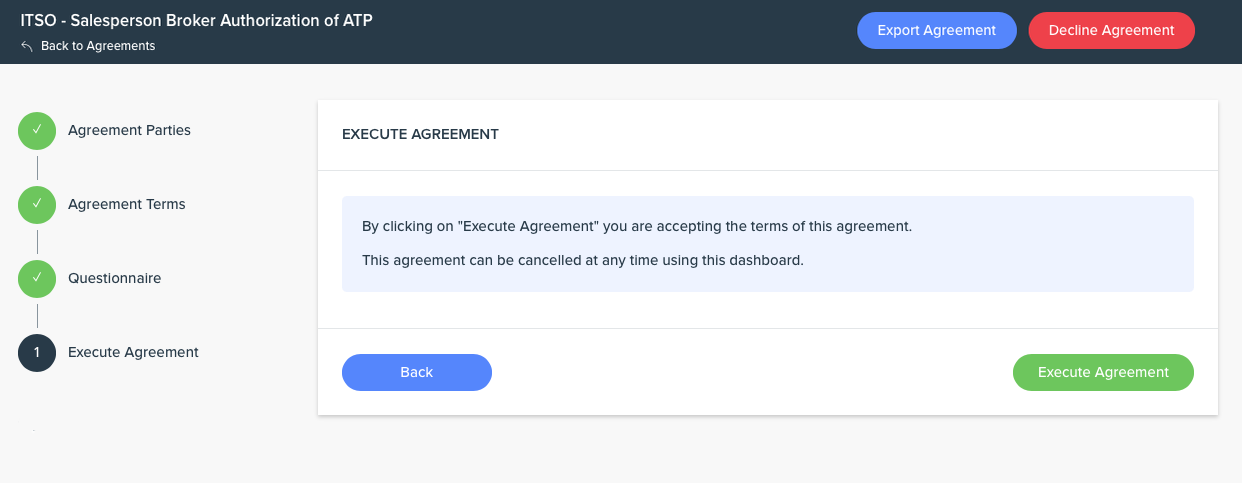 Execute Agreement step